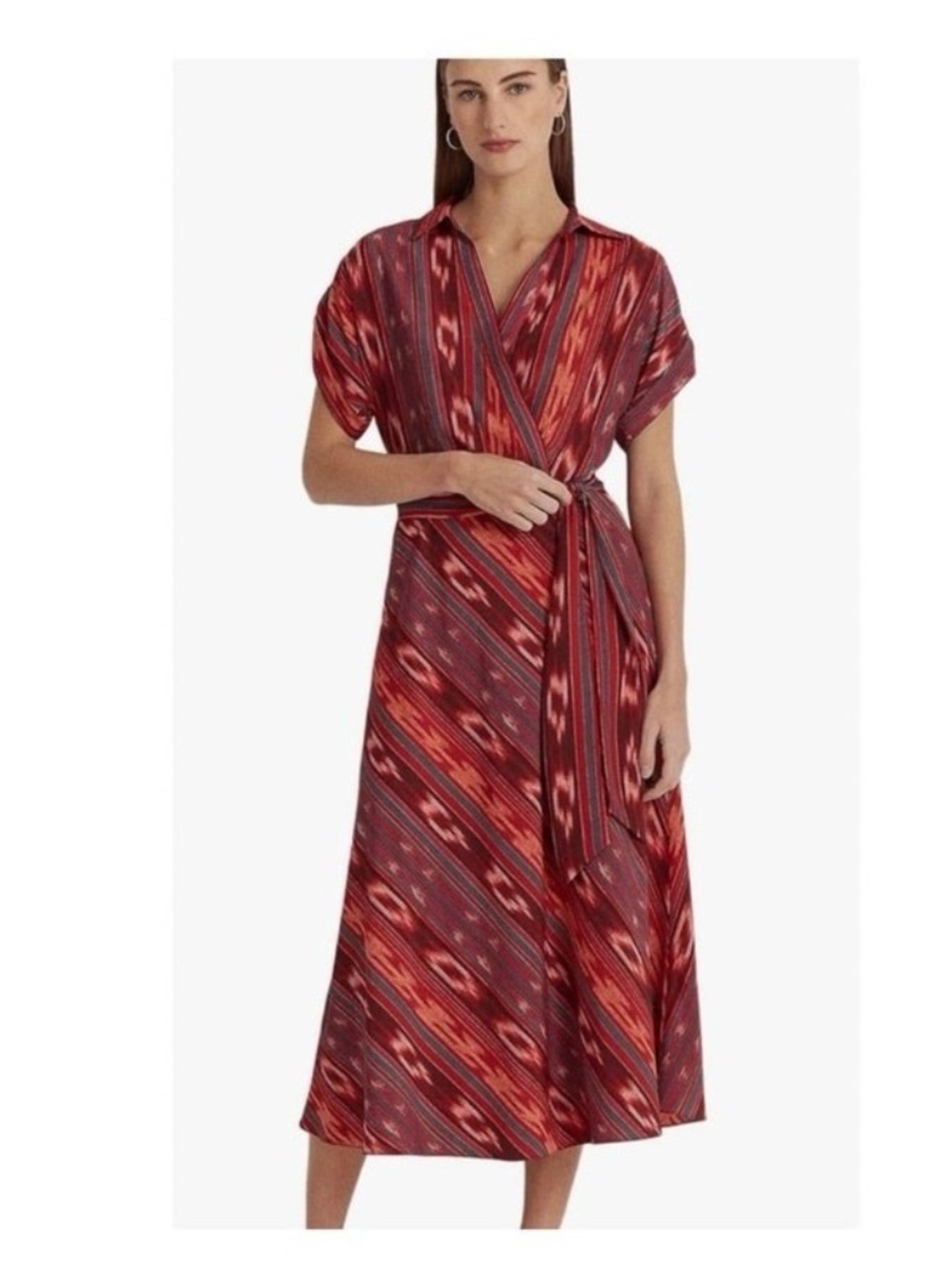 Ralph Lauren Southwestern Ikat Print Striped Women's Dress Size 2 NWT